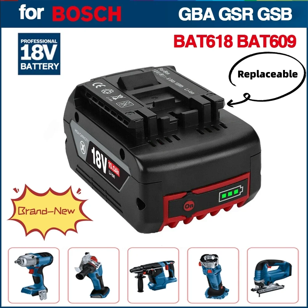 

Optimize Performance with Long-Lasting and Efficient Rechargeable Battery - NEW 18V 10Ah Li-Ion Battery for Bosch Power Tools