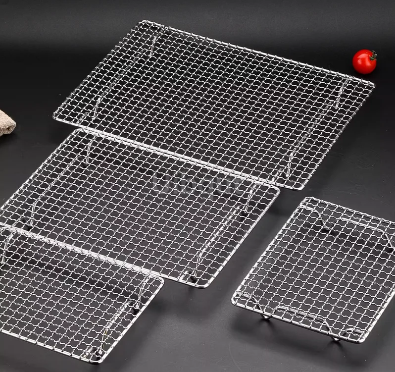 304 stainless steel oven square barbecue bbq mesh rectangular baking tool oil draining rack cake drying rack cooling tray