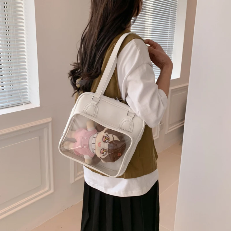 

Cute Transparent Itabag Japanese College Style Girls PU Shoulder Bag Handbag Women Lolita Ita Bag for Doll