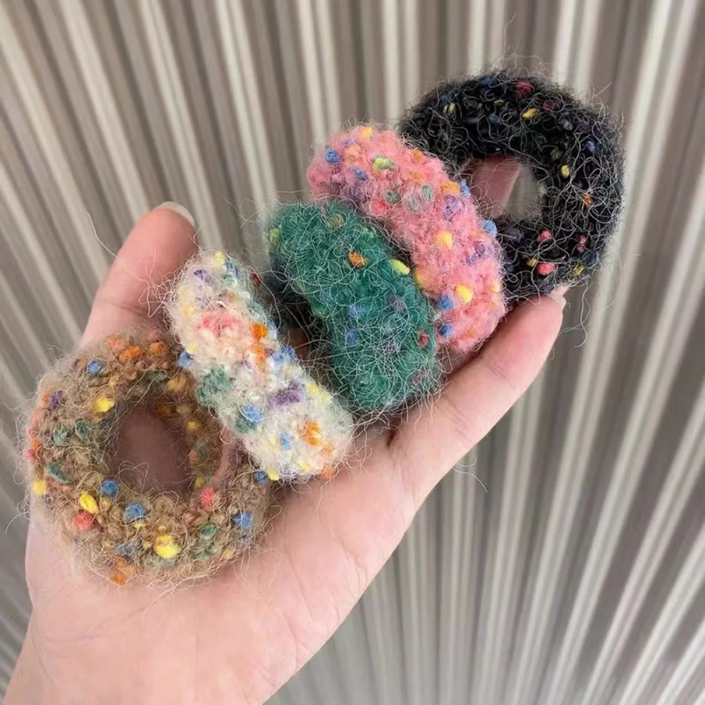 

Plush Furry High Elastic Rubber Band Scrunchie Hair Rope Colorful Ponytail Holder Elastic Plush Hair Ring Hair Style Accessories