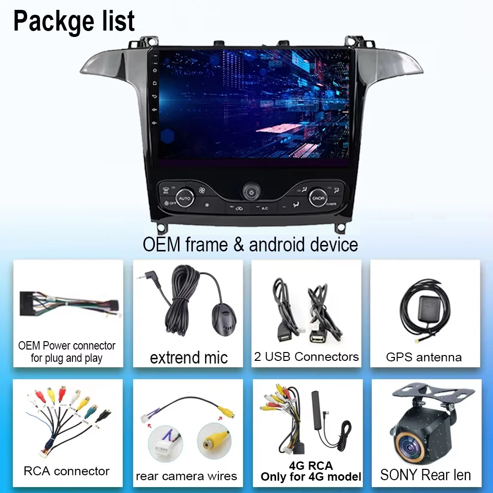 Autoradio Android Per Ford S-Max 2006-2015 - 9 Pollici, 2GB+32GB, GPS, CarPlay, Android Auto - Foto 6