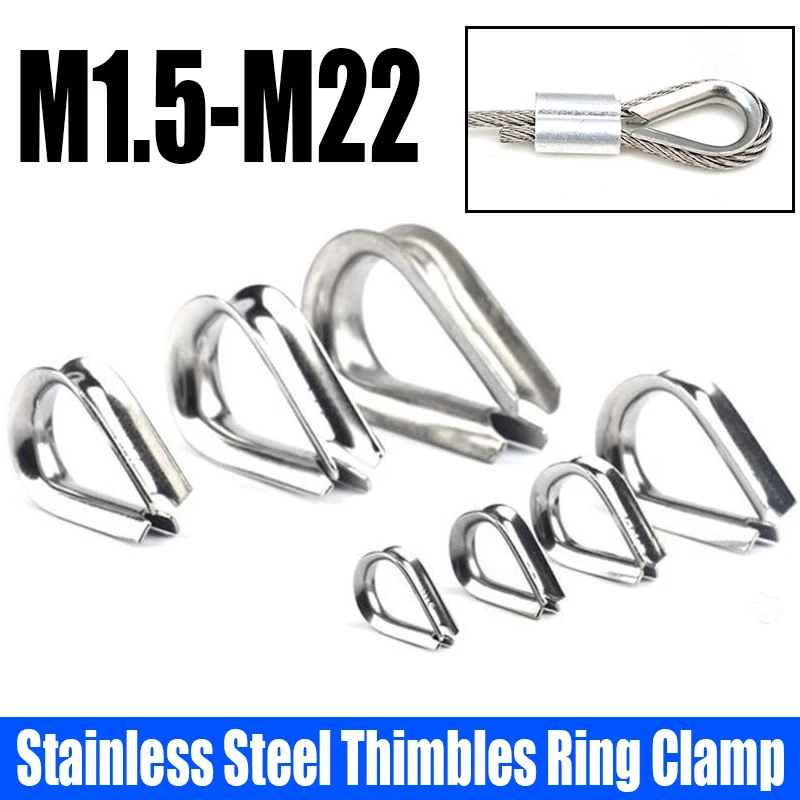 1 10PCS M1.5 M22 304 Stainless Steel Thimbles Ring Clamp Cable Wire