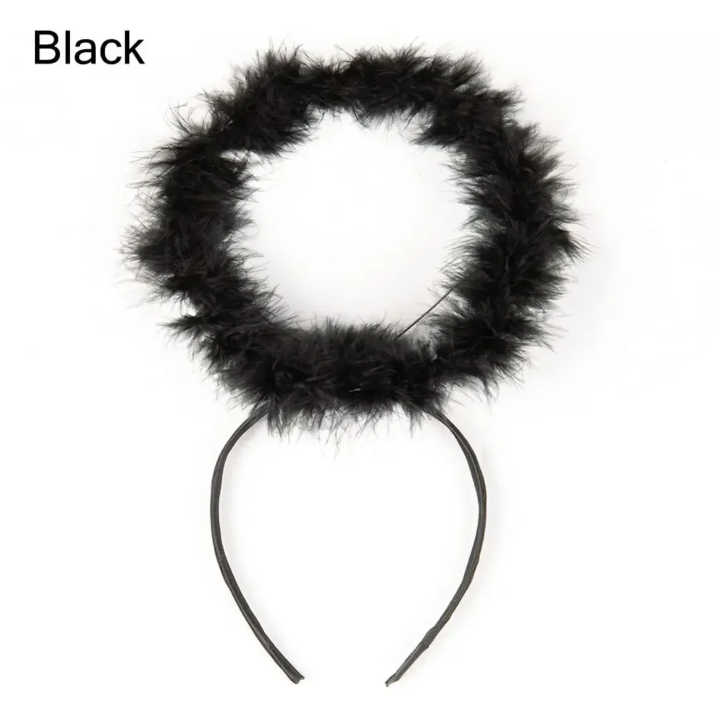 Angel Halo Headband Black White Feather Angel Headband Christmas Festival Party Favor Angel Outfit Cosplay Costume Accessories
