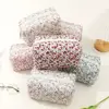 Cotton Floral Puffy Quilted Makeup Bag Cosmetic Pouch Flower Printed Large Travel Cosmetic Bag Makeup Accessory 5