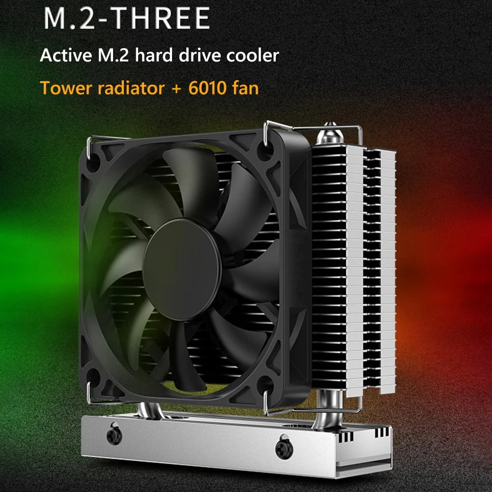 Estado Sólido Disco Rígido Dissipador de Calor com 6010 Ventilador Ssd Radiador Pci-e 4.0 5.0 de Alumínio Dissipador de Calor de Refrigeração Almofada Térmica M.2-three m2 2280 - Imagem 2