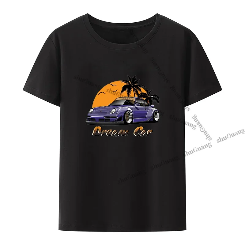 

Винтажная футболка, футболка с принтом «Dream Car», топы, повседневные модные футболки всемирно известных автомобилей с графическим рисунком, Мужская футболка, уличная одежда, хлопковая футболка