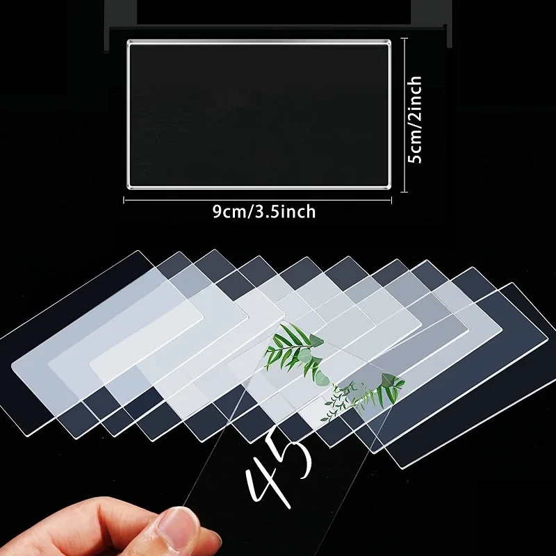 25/50/100PCS Transparent Blank Acrylic Rectangle Wedding Seat Card DIY Wedding Party Banquet Birthday Table Sign 9x5cm 1mm Thick