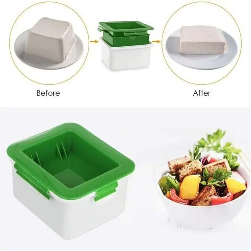 Tofu Press Presser Safe Mould Built-in Water Removal Drainer Gadget 3-Layer Tofu Press Making Mold tofu mold