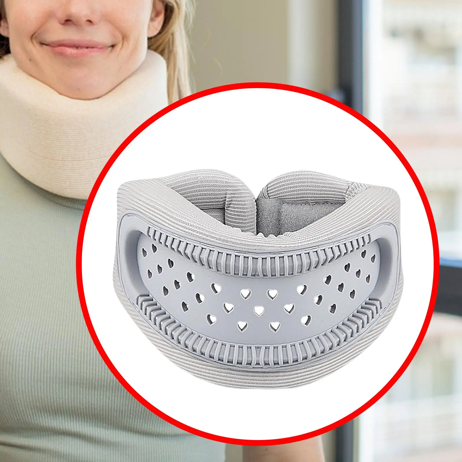 Neck Brace Breathable 360 Degree Wrap Comfortable Hollow Neck Support Cervical Collar for Women and Men Home Car Sleeping Plane