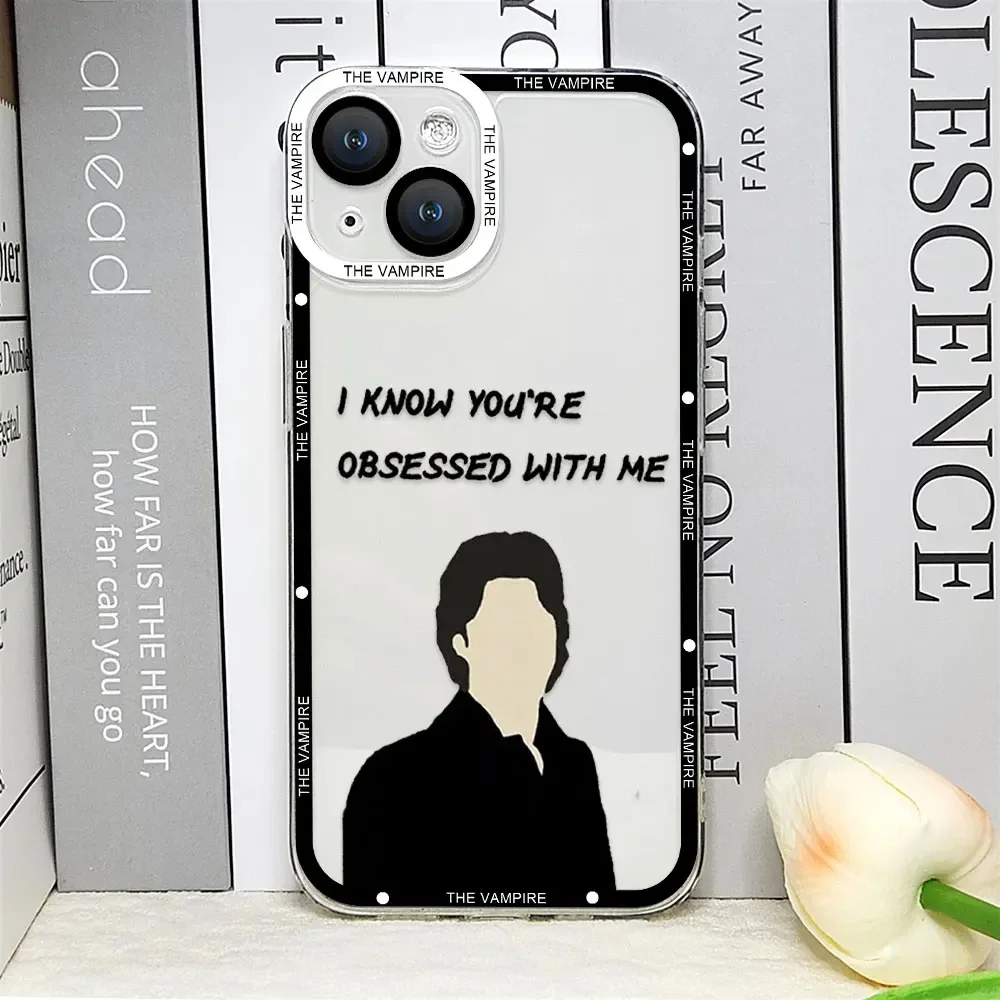 Vampire Diaries Damon Clear Soft Phone Case - Hot TV Show Inspired Cover
