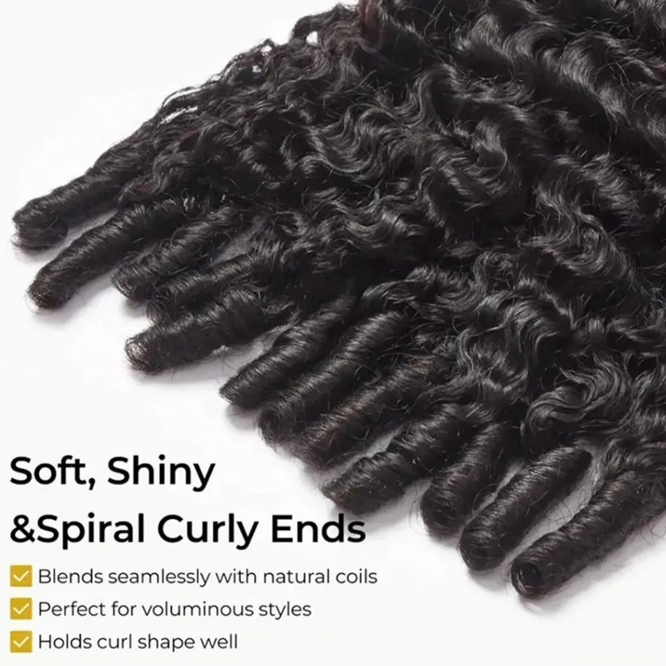 12A Burmese Curly Human Hair Bundles Water Wave Bundles Virgin Weave Human Hair Extensions Curly Ends 1/3/4 Pcs Black 30 40 Inch 4