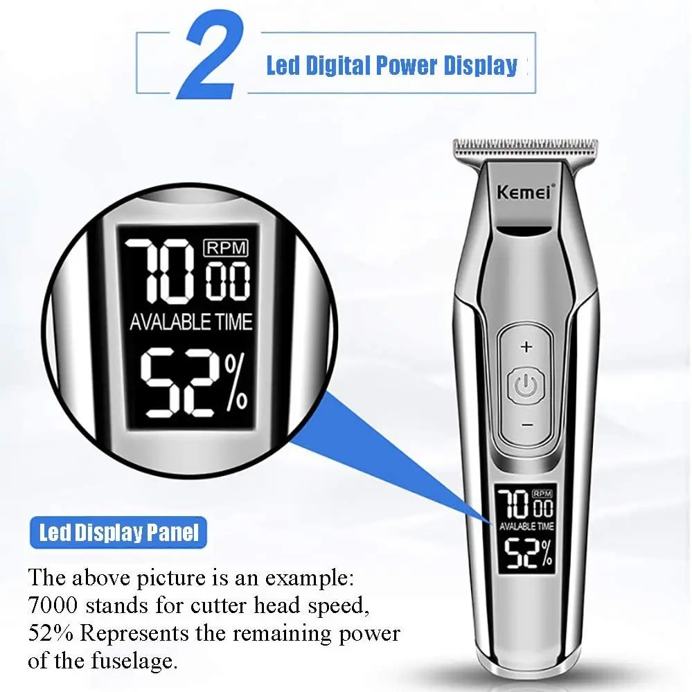 Kemei T blade Hair cutting machine, close to 0 mm haircut, Barber Hair clipper professional, Electric shaver for men 3