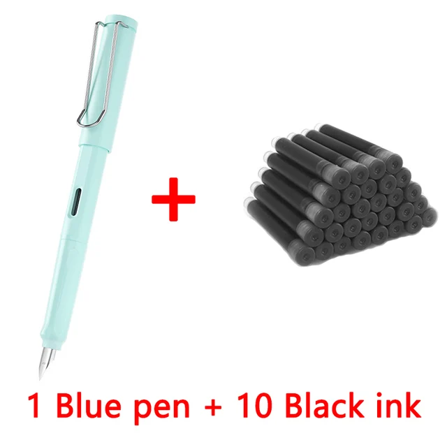 1 pen+10 ink Kawaii Fountain pen calligraphy Multi-function pen 0.38mm EF Nib school supplies stationery pens 11