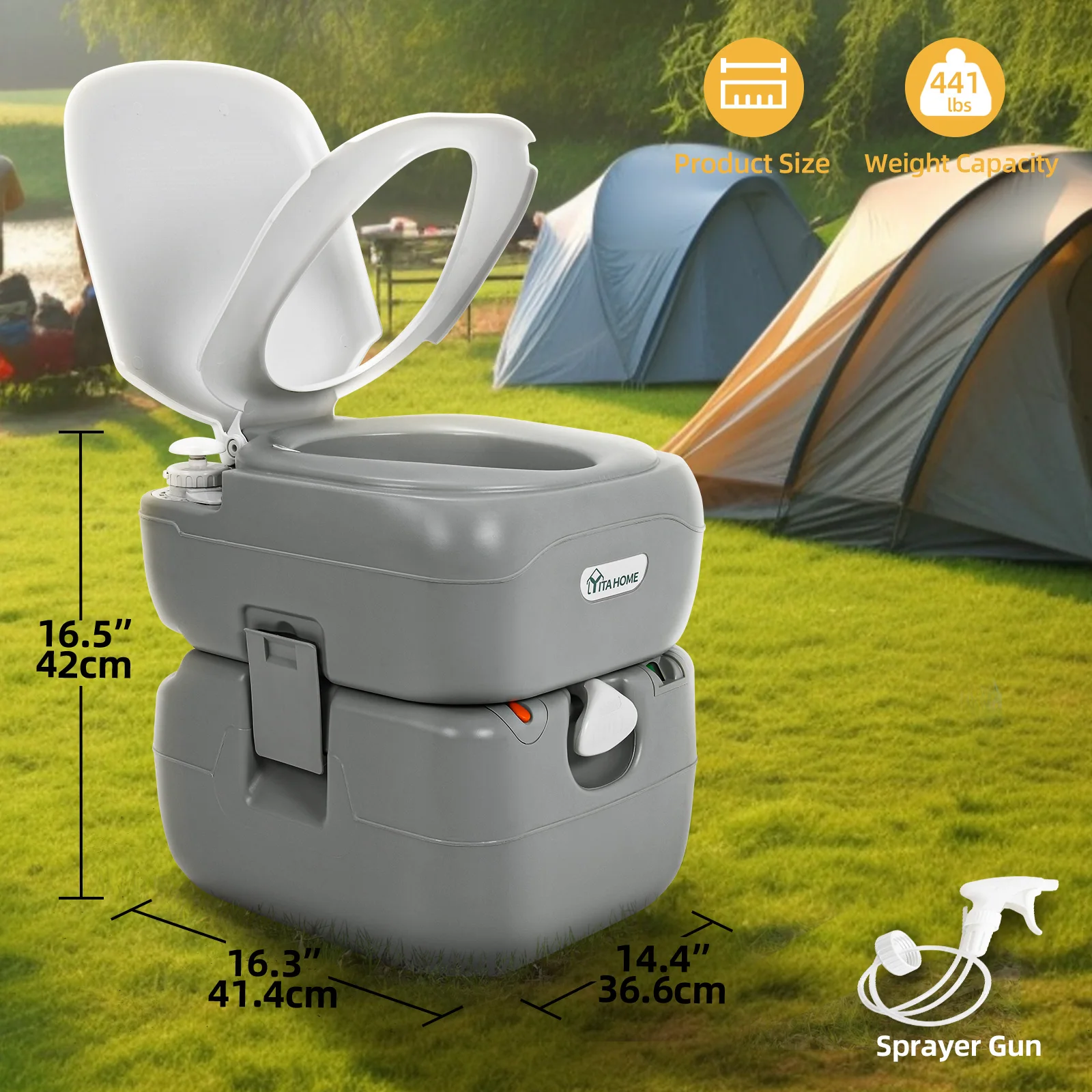 Portable Toilet Outdoor Camping Travel Mobile Flush Porta Commode Potty