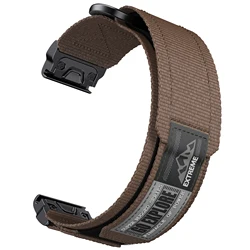 Versatile QuickFit Sports Nylon Watch Band - 22mm/26mm, Durable and Stylish Strap - 26mm (Brown)