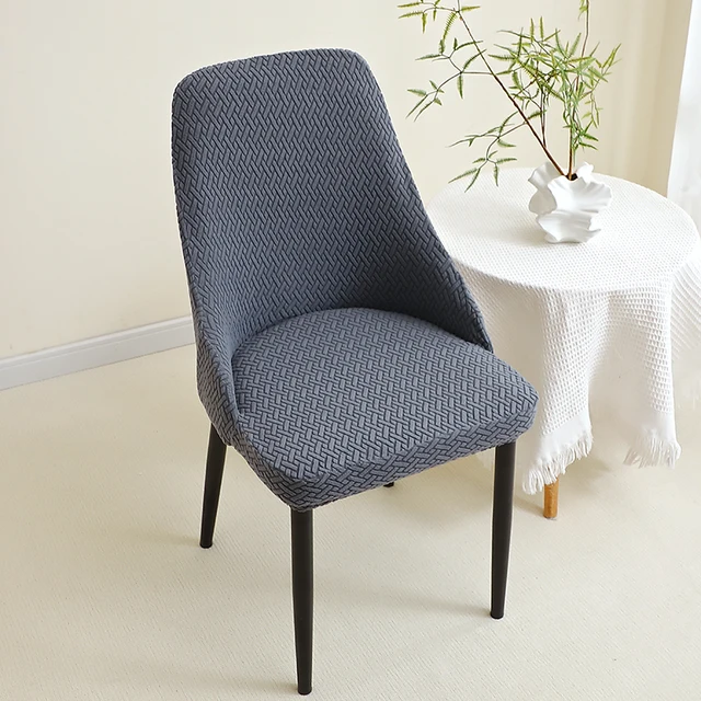 Fodera per poltrona piccola elasticizzata Fodera per sedia da pranzo jacquard a foglia Protezione per sedia curva all-inclusive per la casa delle feste 1/2/4/6 pezzi 6