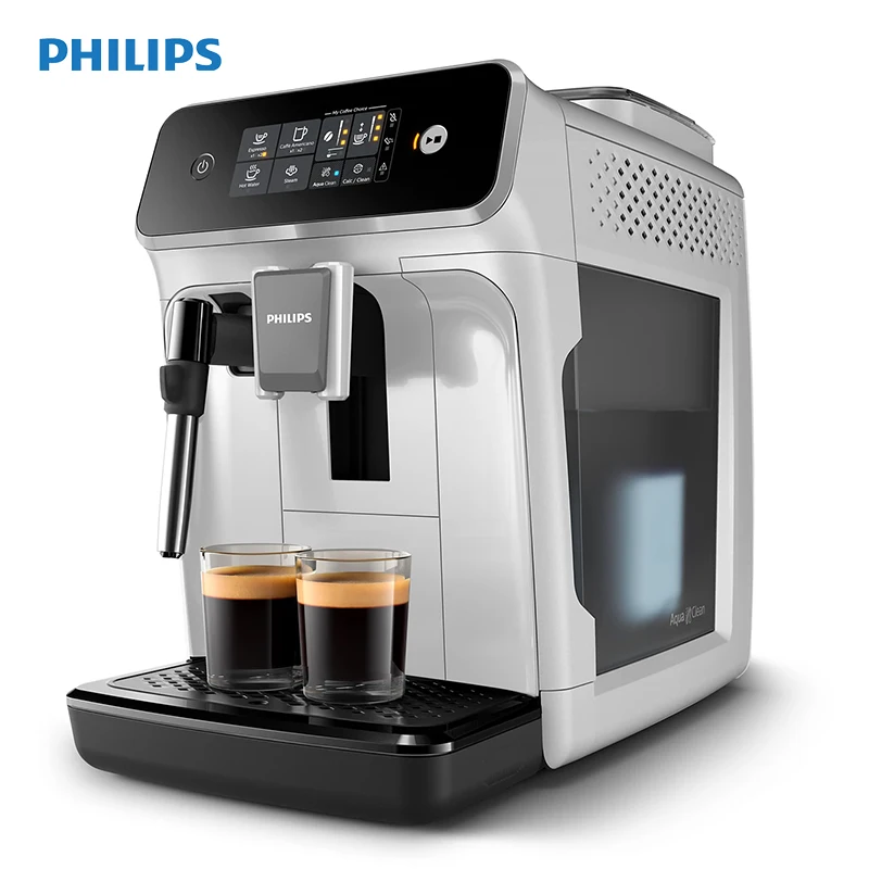 Повністю автоматична кавова машина Philips EP1221 з системою екстракції аромату, 12-рівневою керамічною млинкою для зерен і спінювачем молока