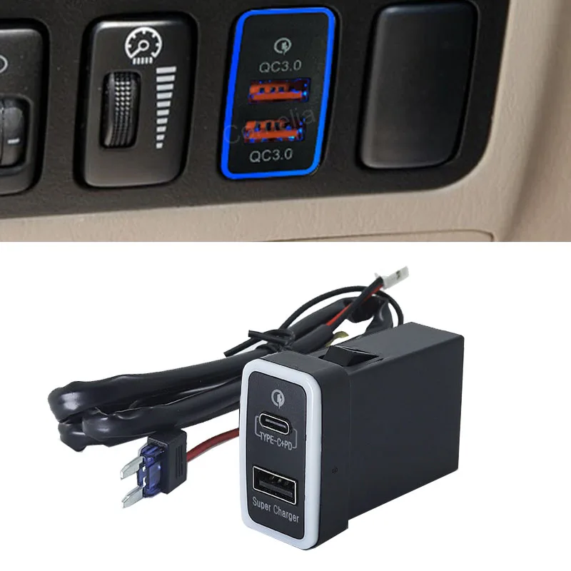 12V / 24V USB-Steckdose Auto-Steckdose Quick Charge 4.0 PD Typ C und Quick  Charge 3.0 Auto USB-Ladegerät Buchse für Boot Auto