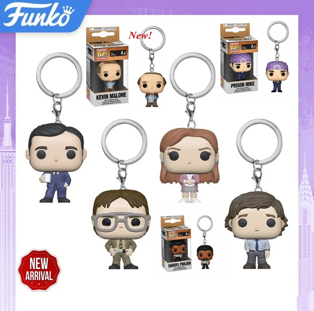 thumbnail image 2 of FUNKO POP The Office Llavero de juguete PAM BEESLY DWIGHT SCHRUTE Darryl Kevin Michael Figura de vinilo Llavero Pop de bolsillo Colgantes Juguetes, 2 of 5