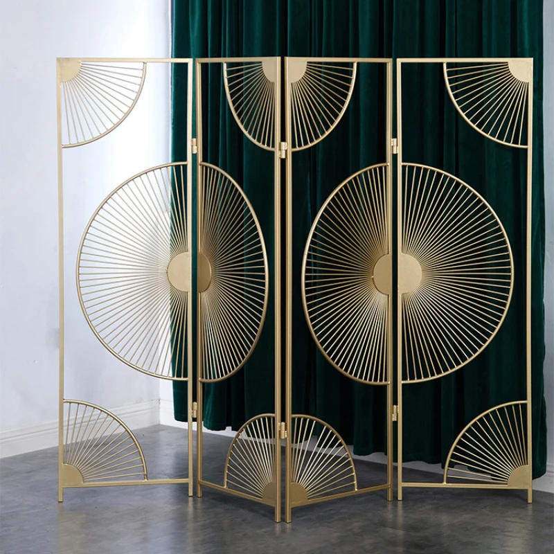 

Partition Decorative Screen Creative Modern and Simple New Chinese Style Living Room Entrance Movable Metal Iron Art Accordion