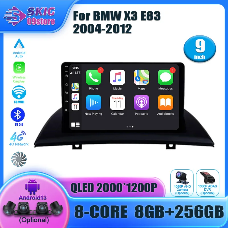 

Для BMW X3 E83 2004-2012 Беспроводной CarPlay Android авто мультимедийная интеллектуальная система Android Авторадио CarPlay видеокамера