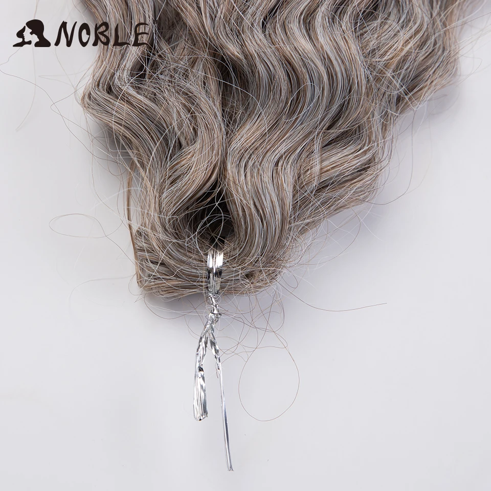 Noble Crochet Hair Braids Synthetic Hair 22 &ldquo; Water Wave Crochet Ponytail Fake Ombre Blonde Curly Extensions