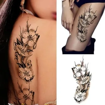 New 5 Sheets of Waterproof Temporary Tattoo Stickers for Ladies Color Sketch Tattoo Stickers Plum Blossom DIY Decals