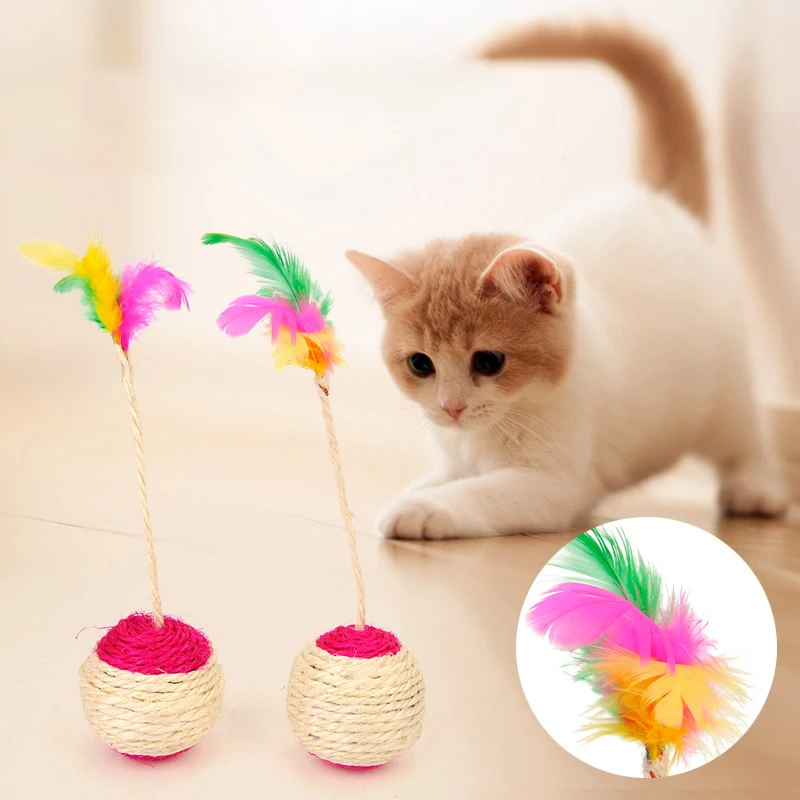 Feather Sisal Cat Ball 2