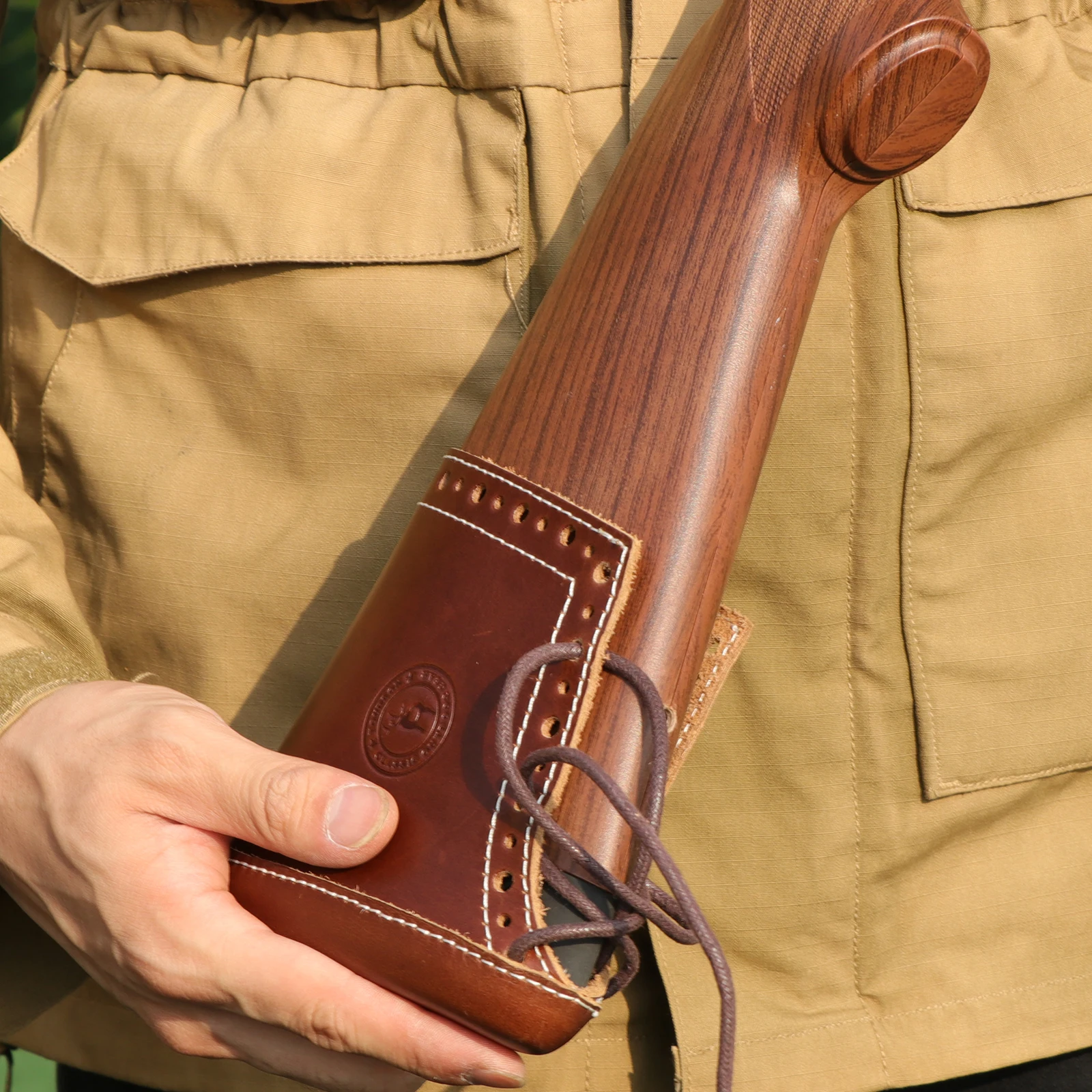 Tourbon Jagd Leder verstellbare Rückstoß Reduzier kissen Gewehr Schrotflinten Buttstock Verlängerung abdeckung mit Einsätzen Schutz polster – Detail 4