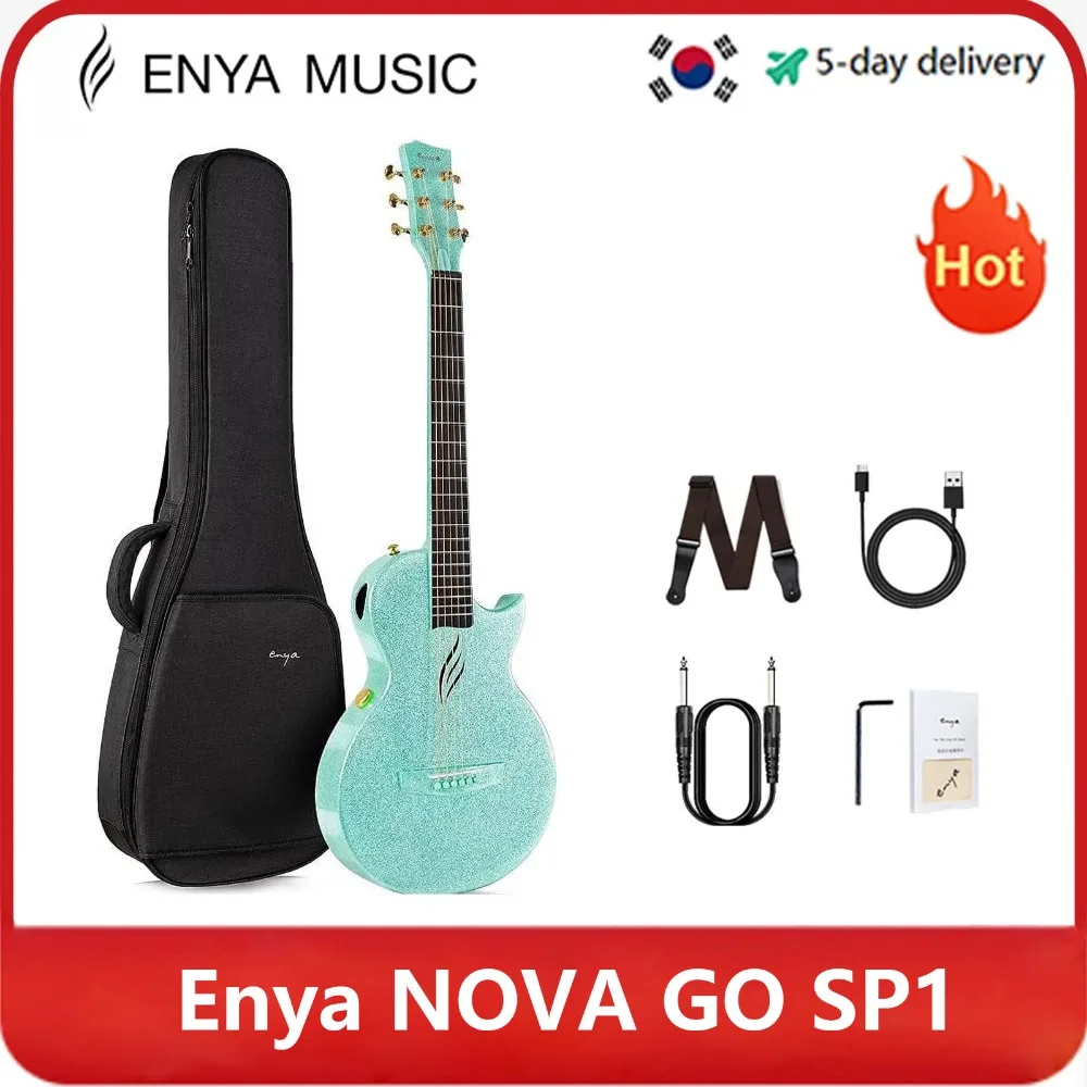 

Enya NOVA GO SP1 Electric Guitar Smart Carbon Fiber Acoustic 35 Inch with Pickup, Case, Strap, Cable Travel Guitarra Violão