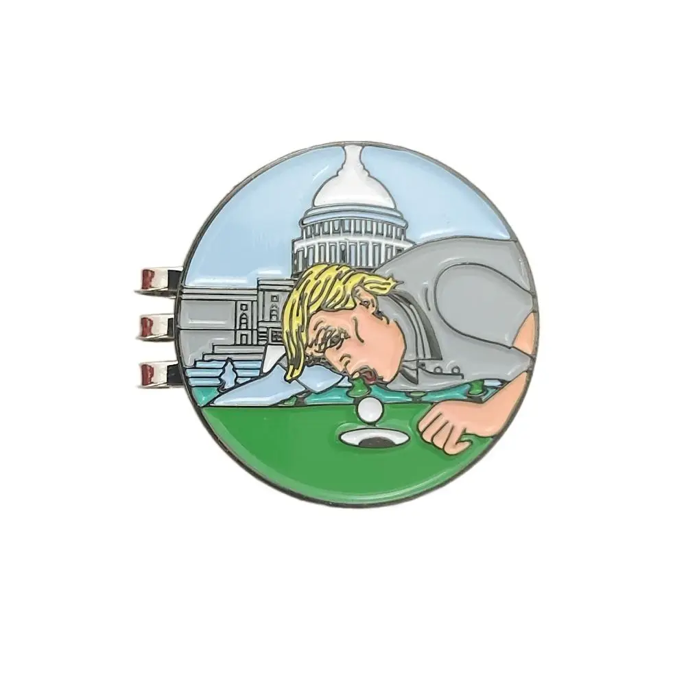 Magnetic Golf Hat Clip Alloy Electroplating Magnetic Hat Clip Interesting Patterns Lightweight Golf Ball Marker Golf Gifts