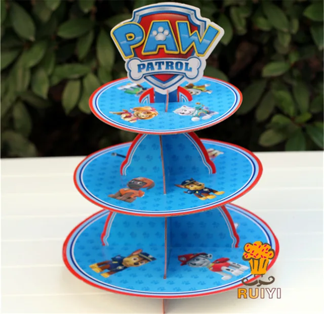 PAW PATROL Cake Stand Kids Birthday Party Decorations spin master Three Tier Cake Stand Dessert Tray Birthday Gifts 1