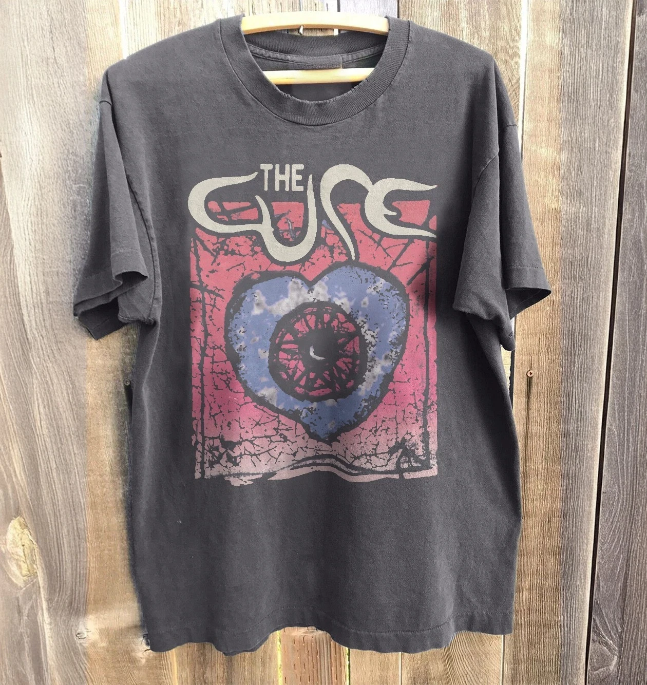 2026 Sommer Damen Retro The Cure T-Shirt aus Baumwolle, atmungsaktiv, kurzärmelig, Streetwear, Oversized, locker geschnitten, lässig