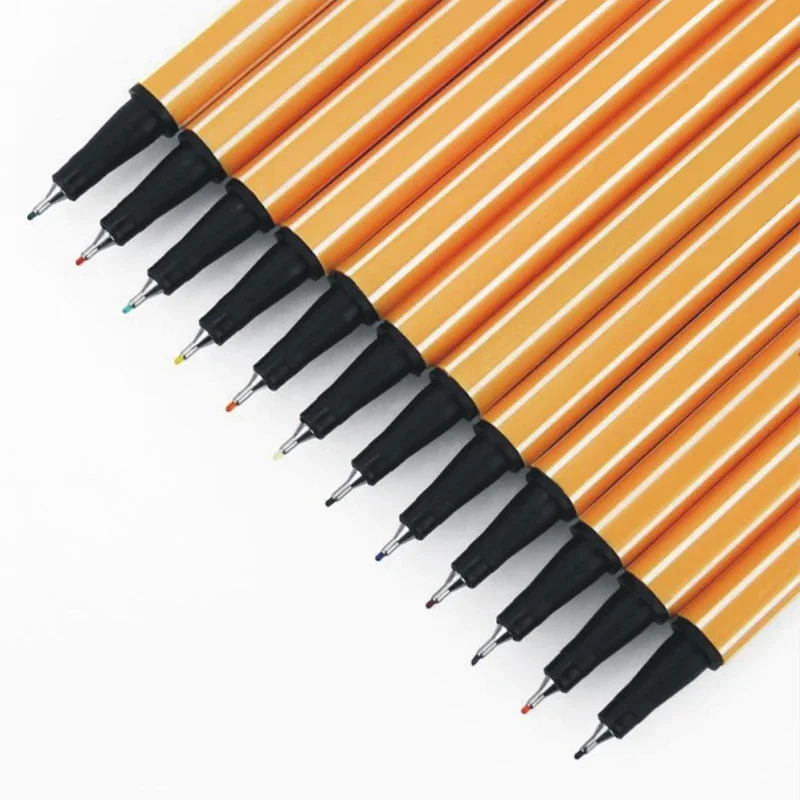 12 가지 색상 Fineliner 세트 드로잉 펜 0.4mm 라이너 펜 스케치 마커 Tiralineas Tekenen 레터링 마커 Pennarelli Dessin