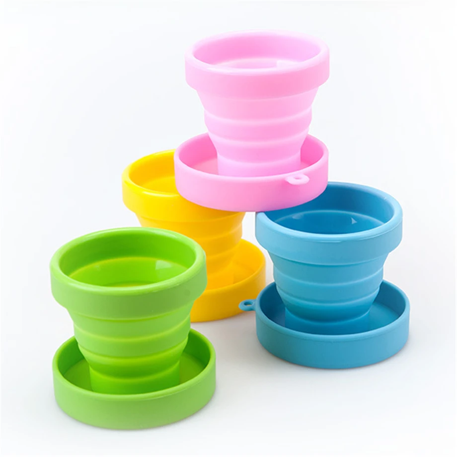 Portable Water Silicone Cup, Folding Cup, Pocket Friendly, (170 Ml) - 3 Pieces
