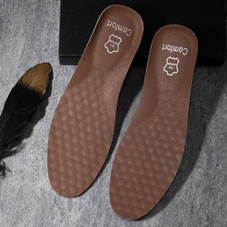 Premium Leather Arch Support Insoles - Orthopedic Shock - Absorbing Shoe Pads - EU35 - 36 (Brown)