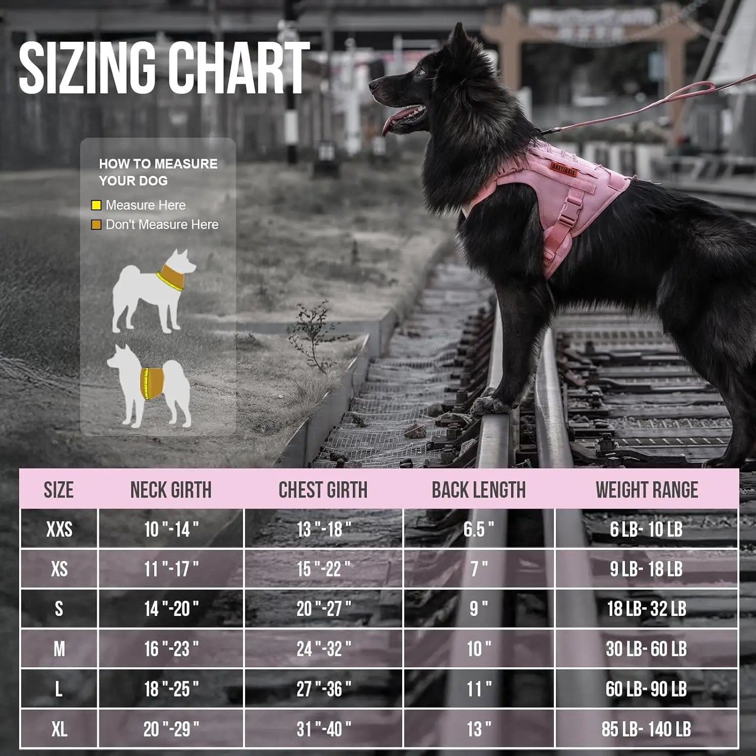 Dog harness vest pink - side view