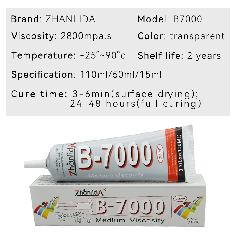 Glue Mobile Screen b7000 15ml 25ml 50ml  110ml Repair Adhesive Universal Glass Plastic DIY Glue B7000 With Precision Applicator 4