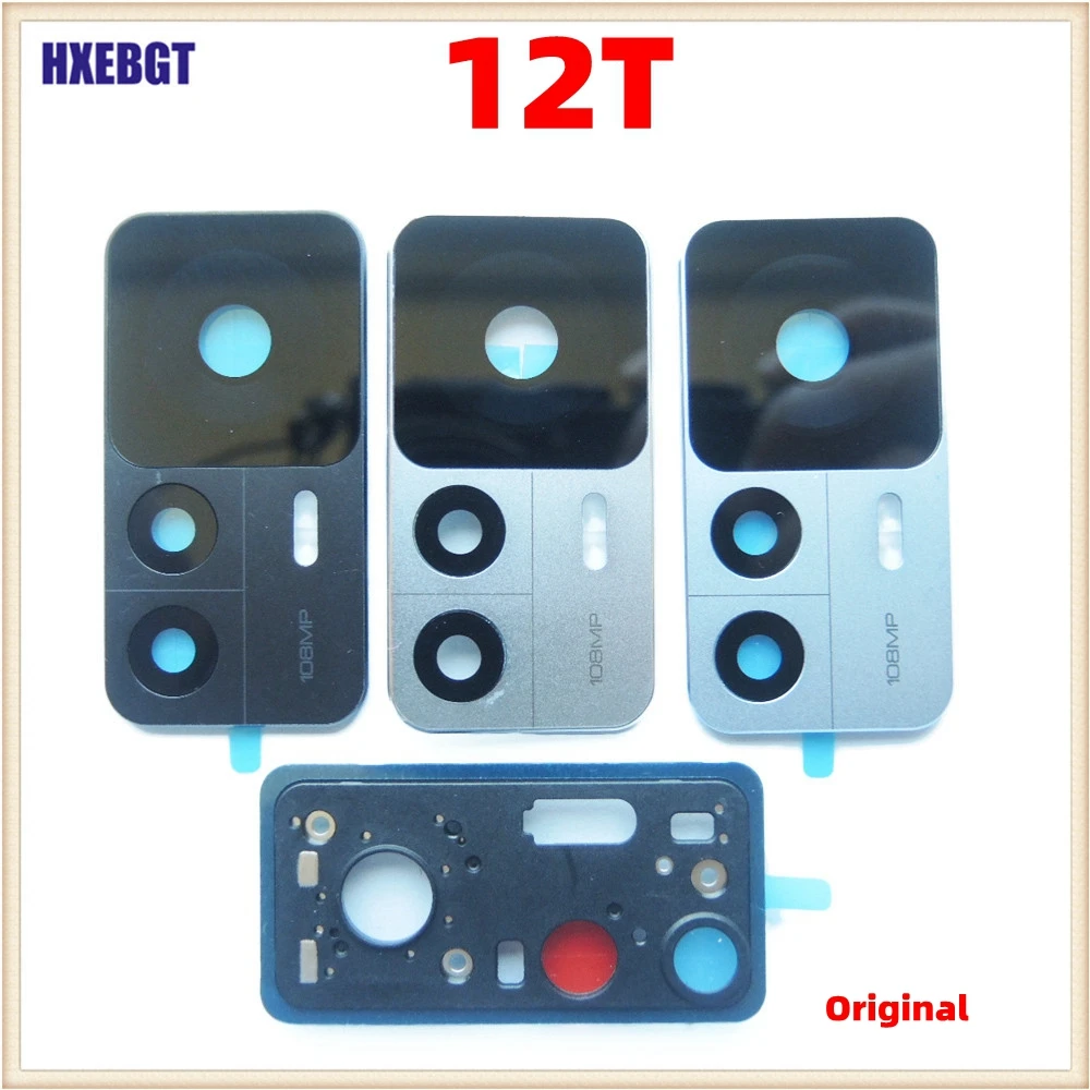 

Original For Xiaomi 12T Main Camera Glass Cover Lens With Frame Holder Back Camera Glass Lens Smartphone Repair Parts