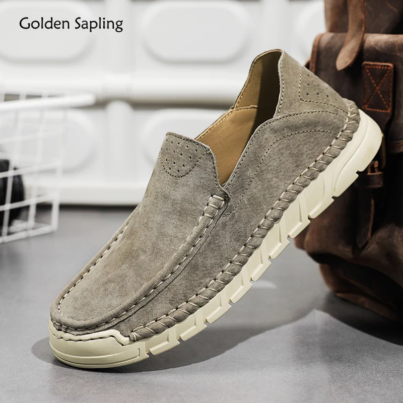 

Golden Sapling Men's Casual Shoes Fashion Loafers Retro Driving Flats Comfortable Men Loafers Leisure Business Footwear