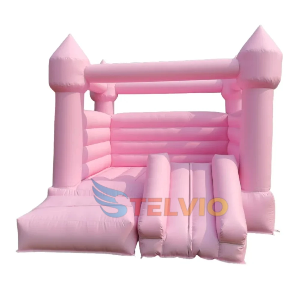 

13ft Inflatable Pink Bounce House PVC Inflatable Bouncy Castle Moon Bounce House Bridal Bounce Wedding Bounce House With Slide