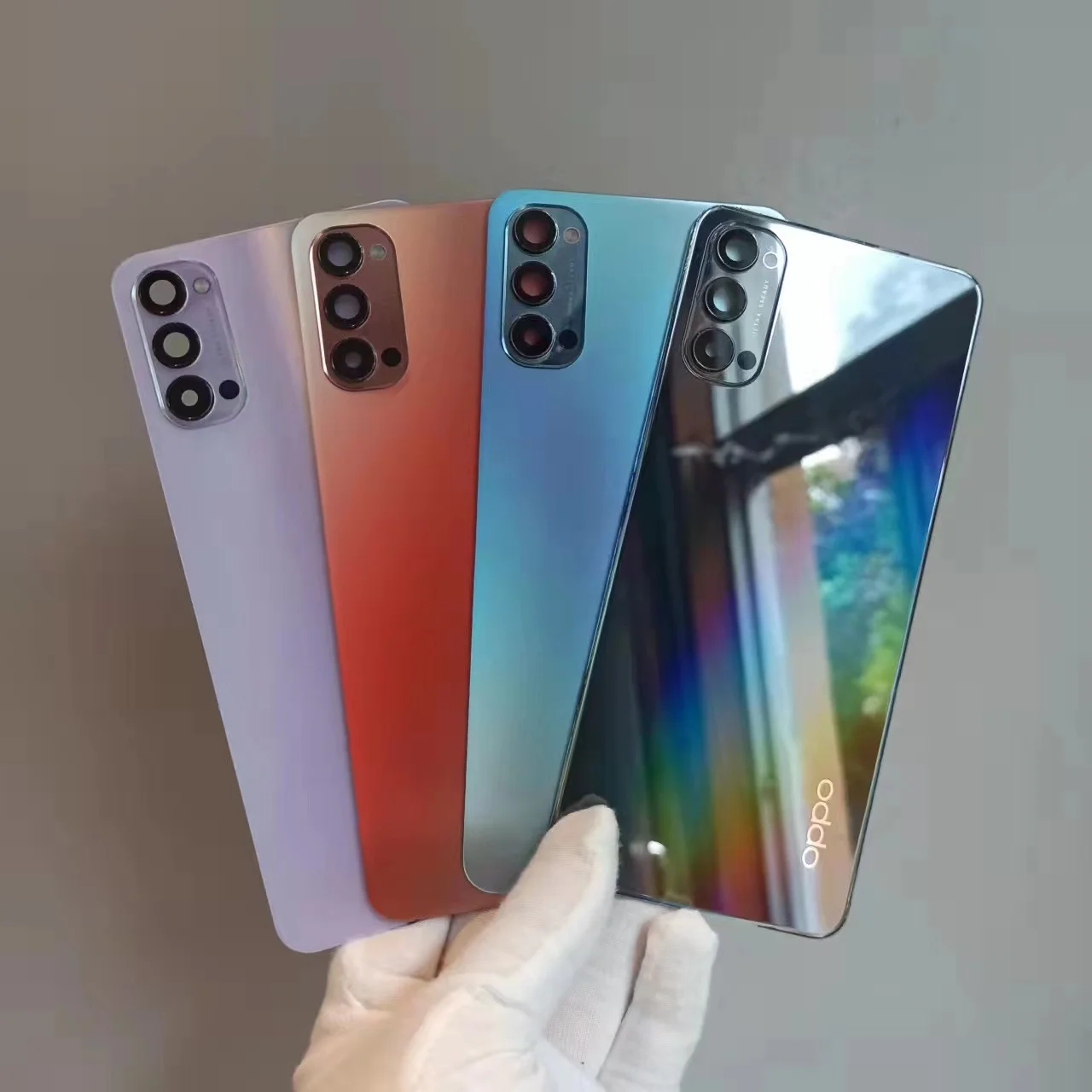 오리지널 신제품 Oppo Reno4 5G 후면 배터리 커버, Oppo Reno4 4G 후면 유리 배터리 커버 교체용 후면 도어 하우징 케이스