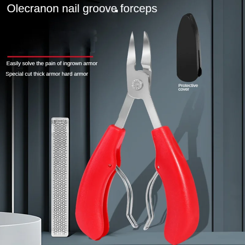 Nail Clippers Stainless Steel Nail Clippers Bent Nose Plier Nail Hook Oblique Mouth Clippers Groove Slant Tip Scissor Cuticle Nipper