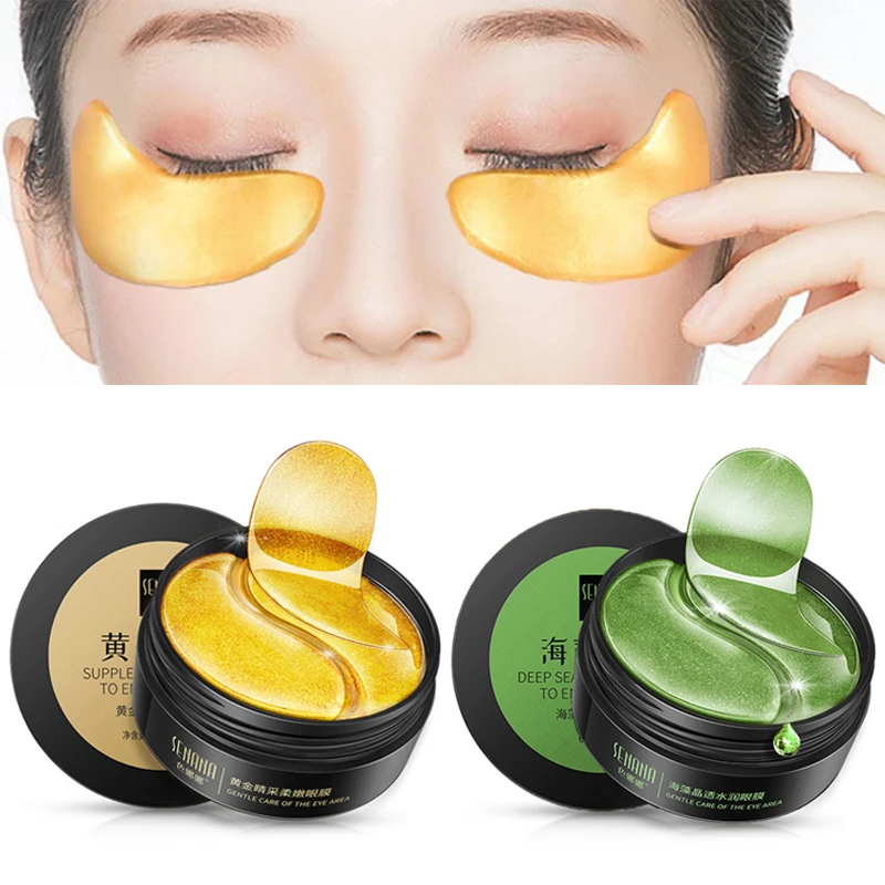 60pcsbox24KGoldHyaluronicAcidEyeMaskRemoveDarkEyeCircles