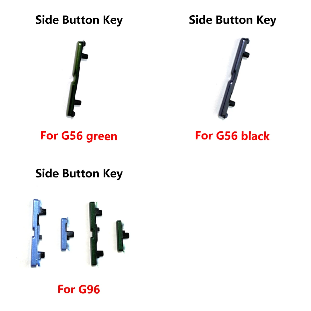 모토로라 모토 G96용 10개 사이드 볼륨 버튼 전원 켜기/끄기 버튼 키