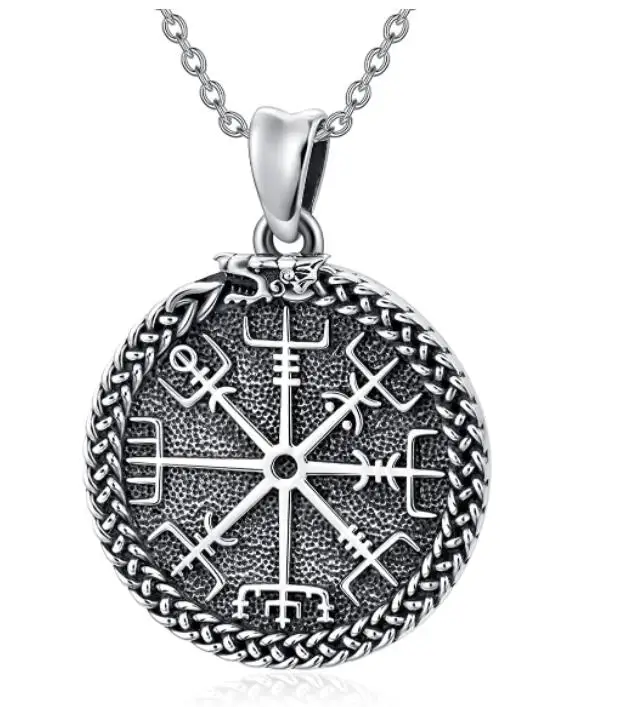 

Колье с кулоном в стиле викингов Vegvisir Подвеска/дракон-Викинг/скандинавский Викинг Runes ожерелье-Компас защитный Амулет ожерелье