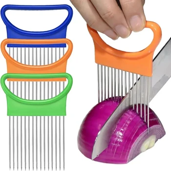 Stainless Steel Onion Slicer & Vegetable Holder 1