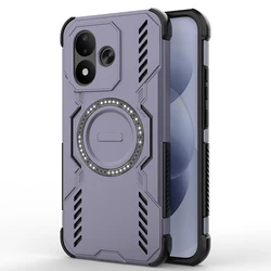 ELVEV Magnetic Wing Shield Wireless Charging Phone Case - Hard PC + Soft TPU for Redmi Note 17 4G (Purple)