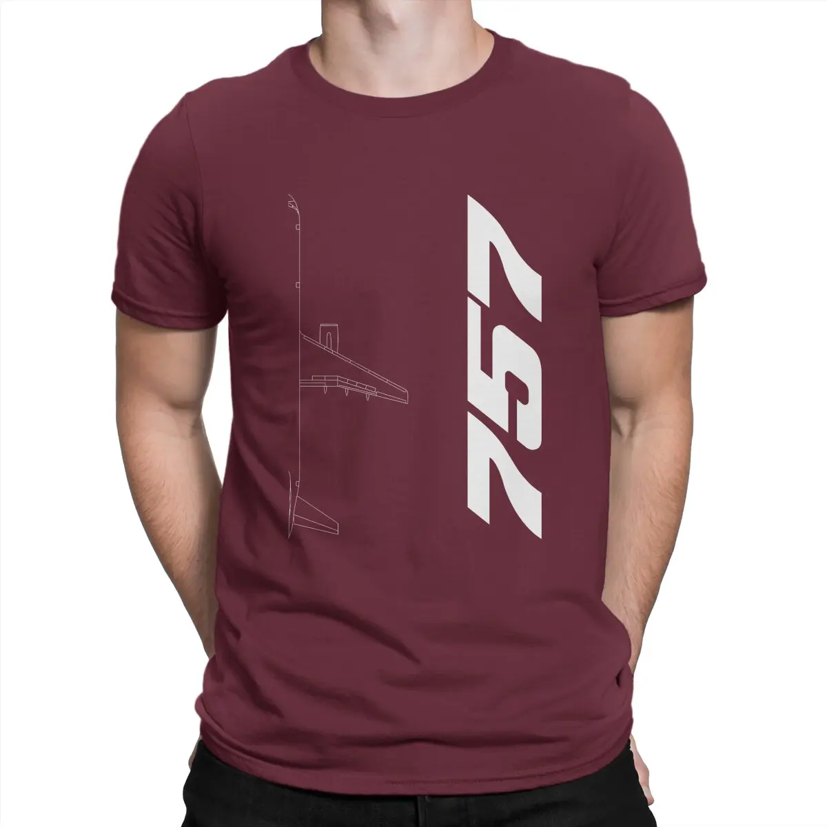 thumbnail image 1 of Camiseta Boeing 757 de algodón para hombre, divertida camiseta de cuello redondo para amantes de los aviones, ropa de manga corta, idea de regalo, 1 of 7