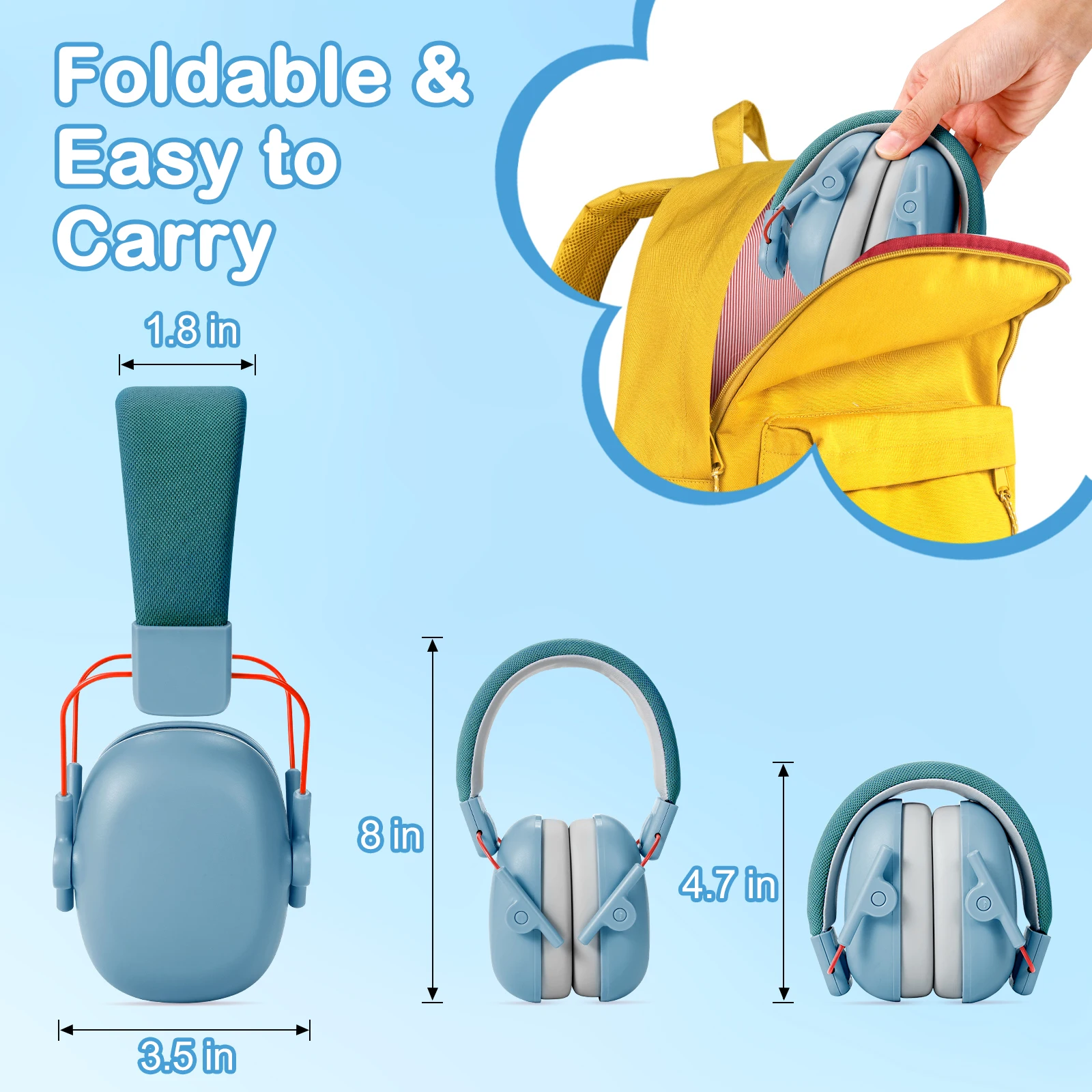 Children Kids Ear Protector Earmuffs Kids 27dB Hearing Protection Soundproof Headphone Safety Reduction Ear Muff Noise Cancellin 4
